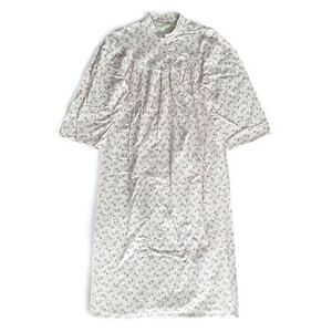 VTG‎ Handmade MuuMuu Nightgown Size L Maxi Dress Pink Cottagecore Floral Chemise